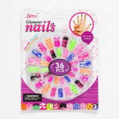 Дитячі накладні нігті 36 шт різний дизайн (288-2)