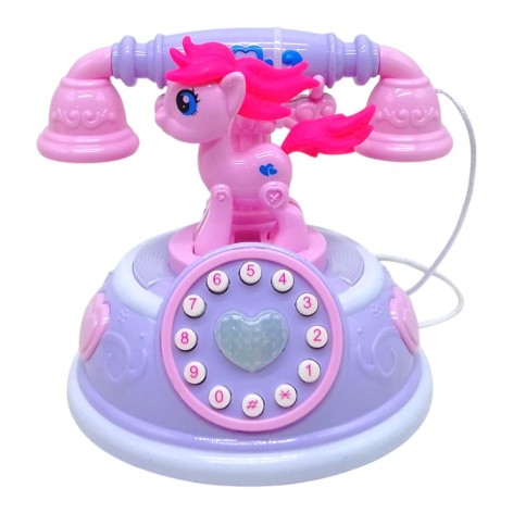 Телефон музичний на батарейках (бузковий)