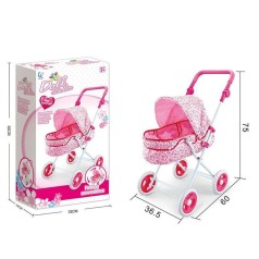 Коляска для ляльки MIC З люлькою рожева висота 75 см