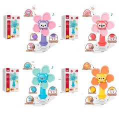 Игра 19см, цветок (спиннер), погремушка, сенсорная игра/тактильная игра, текстурные детали, на присоске, 4 вида (животные), в кор, 13-20-7см /48/