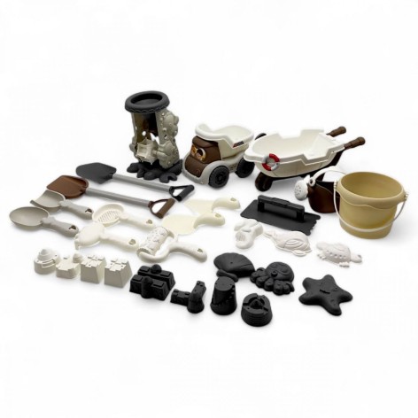 Песочный набор MIC большой с тачкой, самосвалом и пасочками (25x25x30 см)