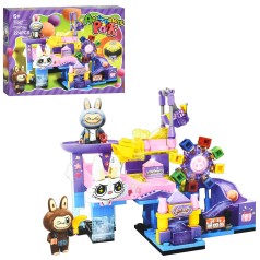 Конструктор Labubu, фигурки 2шт, парк развлечений, свет, 224шт, бат(табл), в кор-це, 32-24-5см 