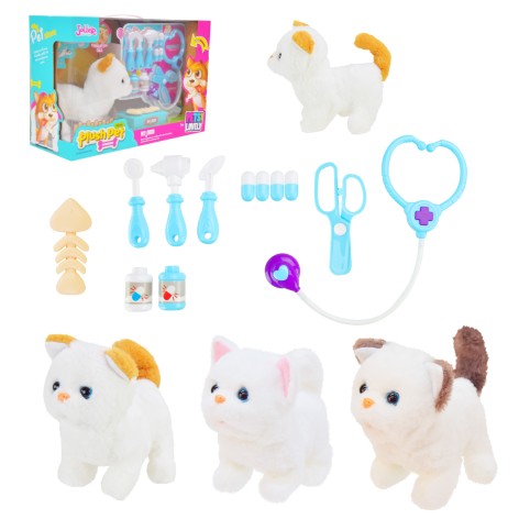М'яка инеракт. іграшка кішка, набір лікаря, кор. 39*26*14см 