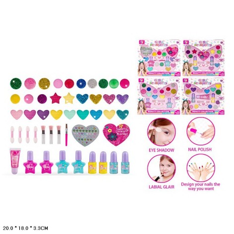 Косметика 4 види, тіні для повік, блиск, лаки, аксес планш. 20*18*3,3см 