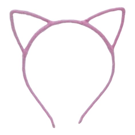 Обруч котик, пушистый розовый