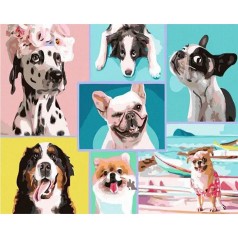 Роспись по номерам Собачий коллаж