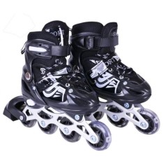 Роликовые коньки размер S (30-33) колеса PVC (ЧЕРНЫЕ)