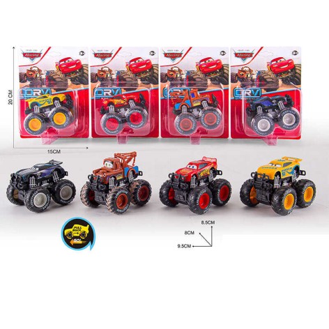 Машинка 4 вида, герой, инерция, резиновые шины, на листе /168-2/