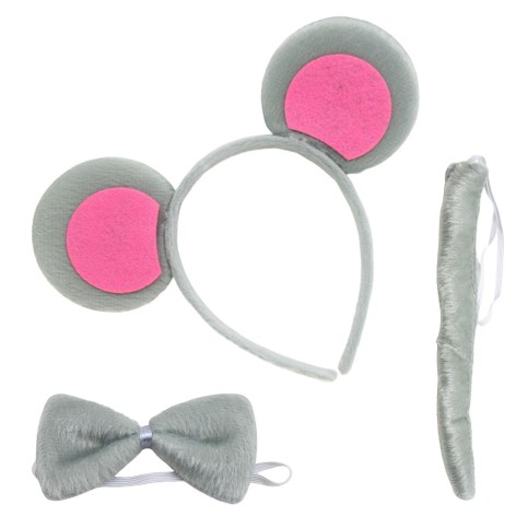 Набор карнавальный "Мышонок" (обруч с ушками + галстук-бабочка + хвостик)