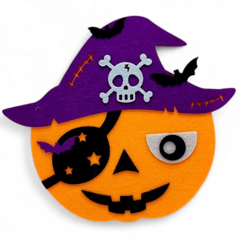 Корзинка (сумочка) из фетра "Гарбуз пират" (23 см)