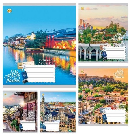 Тетрадь 12 л.линия Твердая 42114 12ЛВ Города мира, 25 шт. в уп. /600/, 5к.