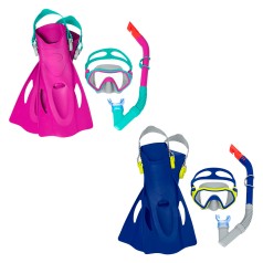 Набор для плавания BW маска, трубка, ласты, 2 цвета, от 7 лет /6/