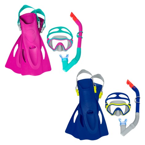 Набор для плавания BW маска, трубка, ласты, 2 цвета, от 7 лет /6/