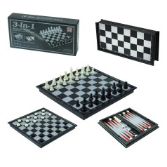 Набор: Шахматы, шашки, нарды, маленькая доска (15х15 см)