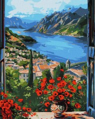 Набір для розпису по номерах "Пристань у горах" 40х50см КНО2904