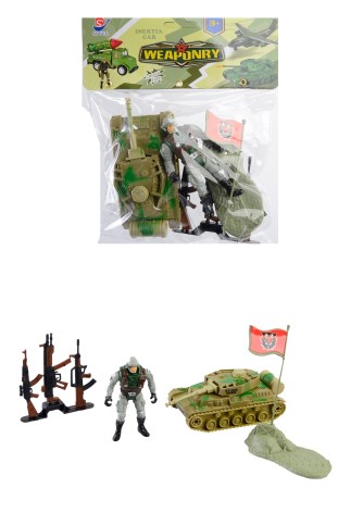 Іграшковий військовий набір солдат, танк, зброя 12*5,5*5 см