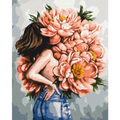 Картина за номерами: Піони жіночності @Дар'я Михайлишина 40*50 BS53301