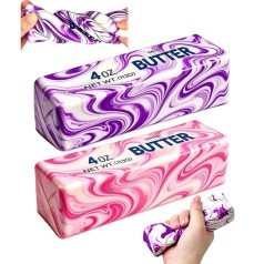 Сквіш-антистрес Масло (butter squishy) мармур 14 см (мікс кольорів)