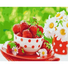 Картина за номерами: Полуничний перекус 40*50 BS31952
