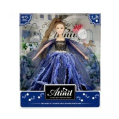 Лялька 29см (ШАТЕНКА В СИНІЙ СУКНІ)