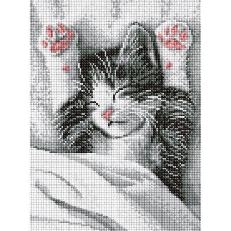 Алмазна мозаїка "Муркотливий ранок" 30х40см
