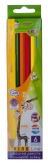 Кольорові олівці, 6 кольорів, Kids Line по 2 уп.