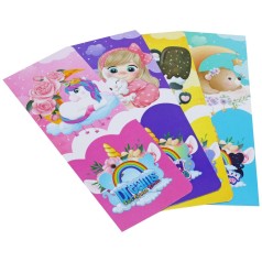 Набор закладок ламинированных для книг, 4 шт. Единорожки