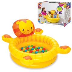 Басейн надувний дитячий "Лев" з кульками, 111х98х61,5 см Bestway 52261