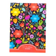 Блокнот А5, 80арк. "Квіткове поле" (червоний)