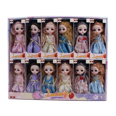 Кукла 15см, шарнирная, в кор-ке, (6 видов) /12/144/12шт в кор. 41,5-34,5-5см