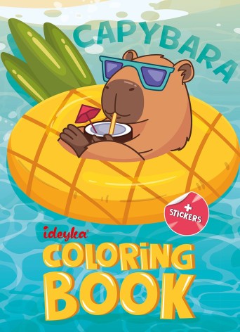 Розмальовка зі стікерами Капібара на канікулах
