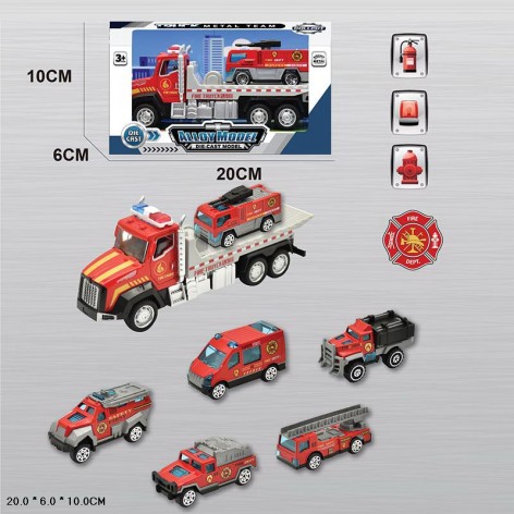 Трейлер мет. з машинками батар., кор. 20*10*6см /192-2/