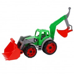 Трактор с двумя ковшами ТехноК (зеленый)