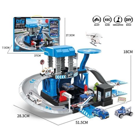 Паркінг Поліція металопластикові машинки, наліпки, в коробці