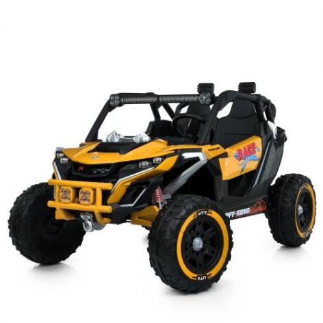 Джип машина на акумуляторі M 6149EBLR-6(24V) (1шт) 2,4G р/к, 1*24V7AH, 2*120W, MP3, USB, TF, BLUETOOTH, EVA, шкіра, музика, світло, жовтий