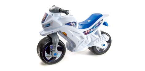 Толокар Мотоцикл 2-колесный с сигналом Белый Полиция (рус) Орион