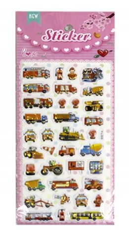 Наклейка пластиковая с фольгой 24*10см, Авто и техника 12шт/уп