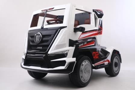 Электромобиль детский T-7315 EVA WHITE грузовик на Bluetooth 2.4G на радиоуправлении 12V7AH мотор 2*45W с MP3 128*70*75.5