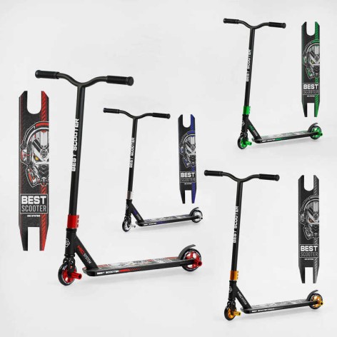 Самокат трюковый, 4 цвета, HIC-система, ПЕГИ, алюминиевый диск и дека, колеса PU, d=10 см 