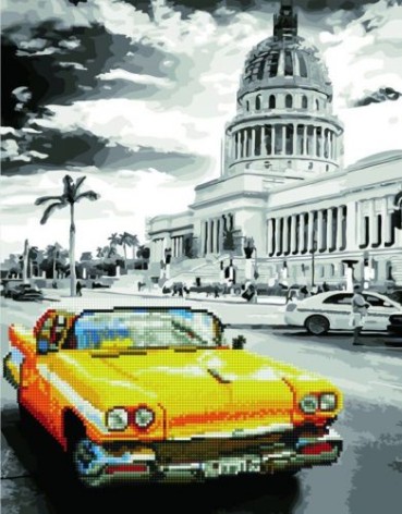 Картина по номерам + Алмазная мозаика "Желтое ретро" ????