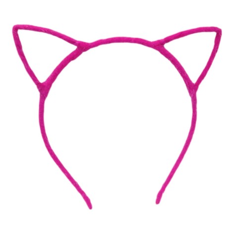 Обруч котик, пушистый малиновый