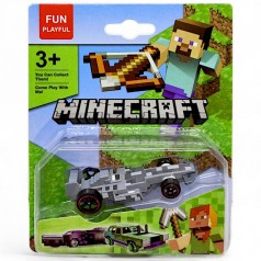 Машинка 6 видов, блочный мир, металлопластик, на листе, ИЗДАЕТСЯ МИКС