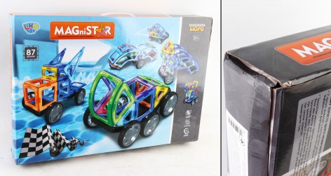 УЦЕНКА 20% Конструктор магнітний, будтехніка, 87 дет., в кор-ці, 55-37-8 см. /8/