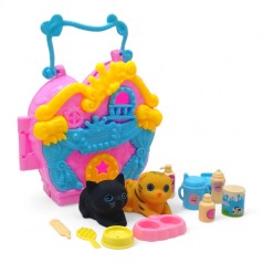 Будиночок з тваринками та аксесуарами, розовий