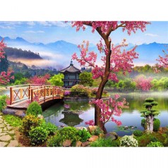 Алмазна мозаїка "Тихий куточок" 30х40 см