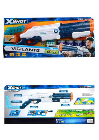 X-Shot Скорострільний бластер EXCEL Vigilante (4 банки, 12 набоїв) 70*6,5*26см