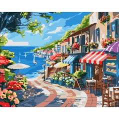 Картина за номерами - Приморське місто 40х50 см