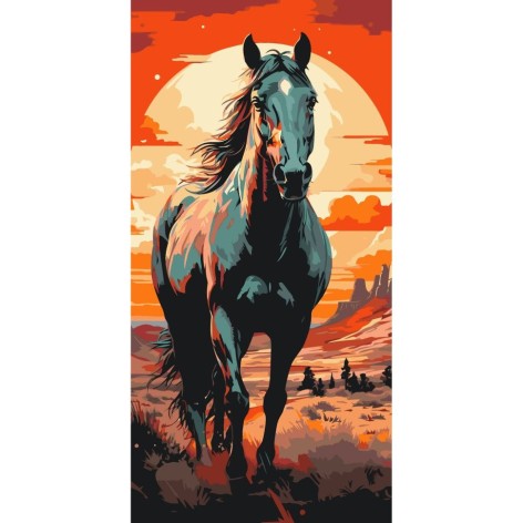 Картина по номерам "Horse art" 40х80 см