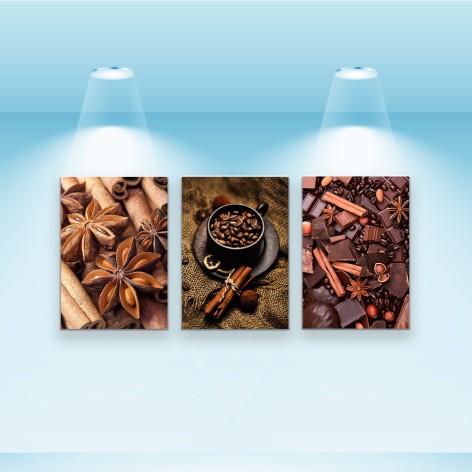 Набір постерів Riviera Blanca "Кавовий аромат" 3 шт на полотні 28x40 см (PS-001)