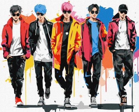 Картина по номерам – музыкальная группа 40х50 см.